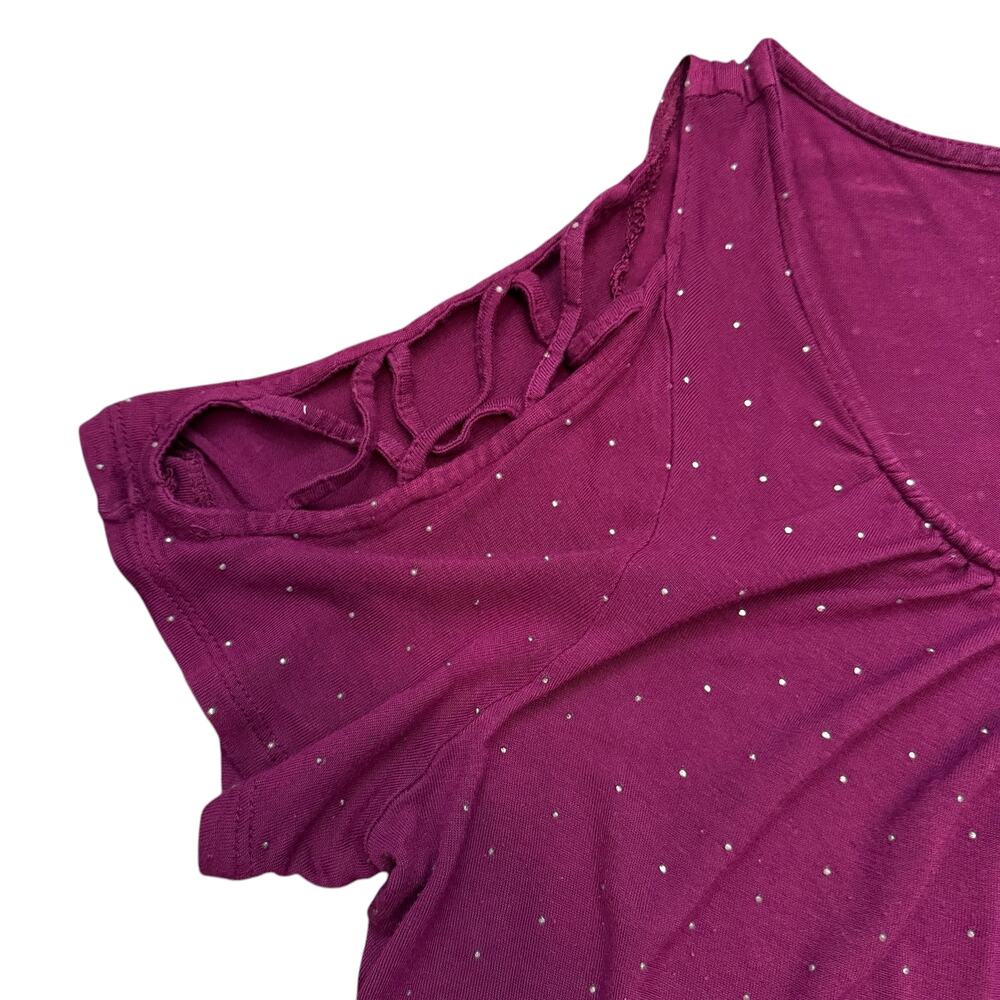 Jennifer Lopez Studded Top Raspberry Pink Large - Picture 3 of 7